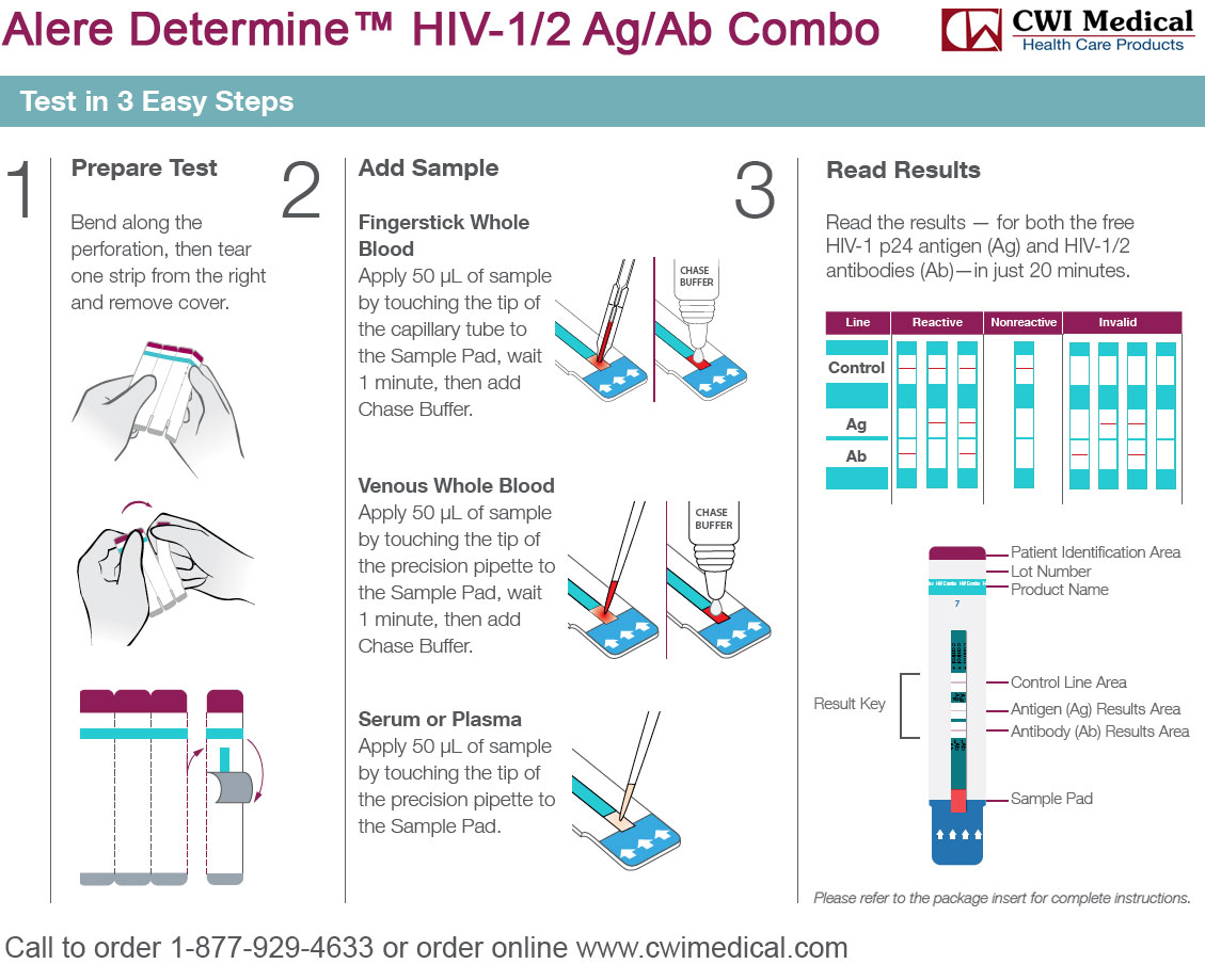 Экспресс тест ВИЧ антиген-антитело - Alere Determine HIV 1/2 Ag/Ab Combo (2...